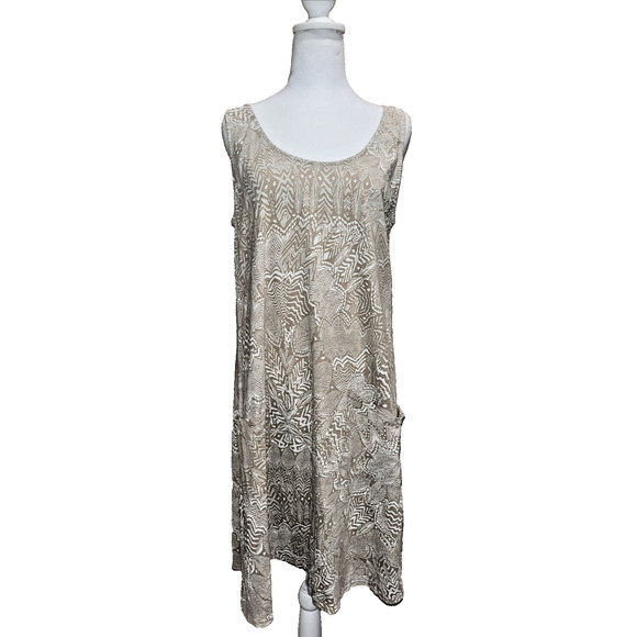 fresh produce Dresses & Skirts - Fresh Produce USA Women's Cotton Sun Dress L Tan Cream Beach Summer Coastal
